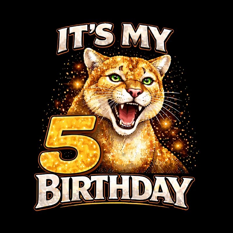 C’est mon 5e anniversaire Wildkatze Wildkatze Geburtstag