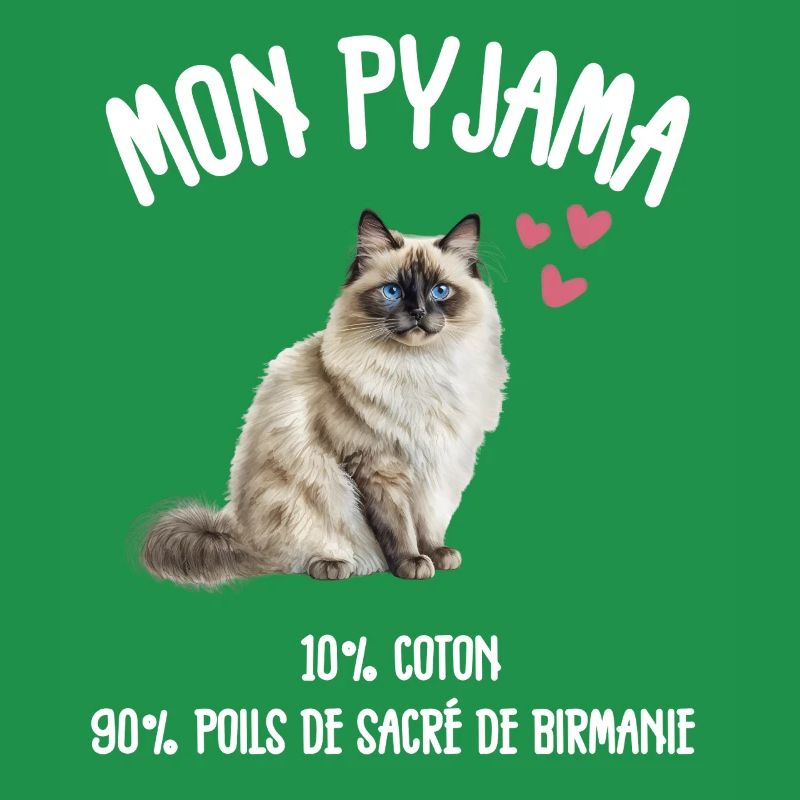 Pyjama Chat Sacré de Birmanie Drôle