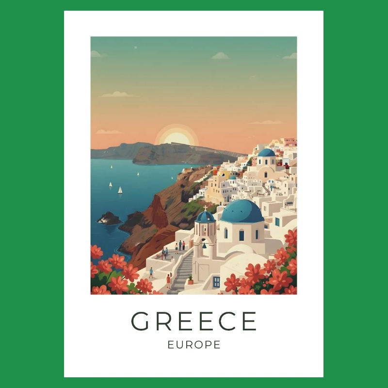 Santorini Sunset Coastal View