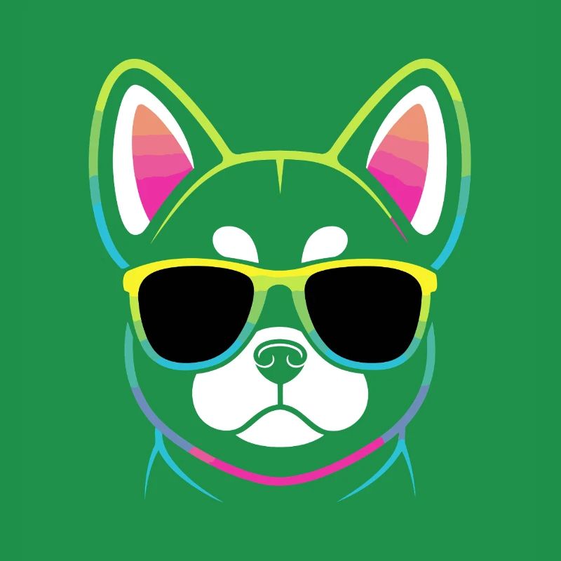 Regenbogenhund mit Brille