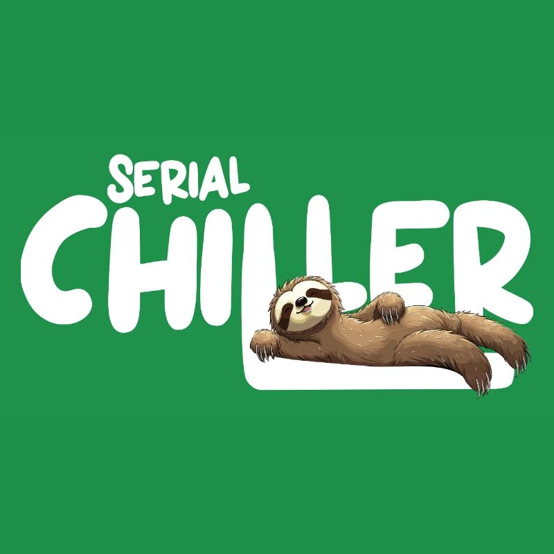Sloth Serial Chiller – Funny Sloth Tee