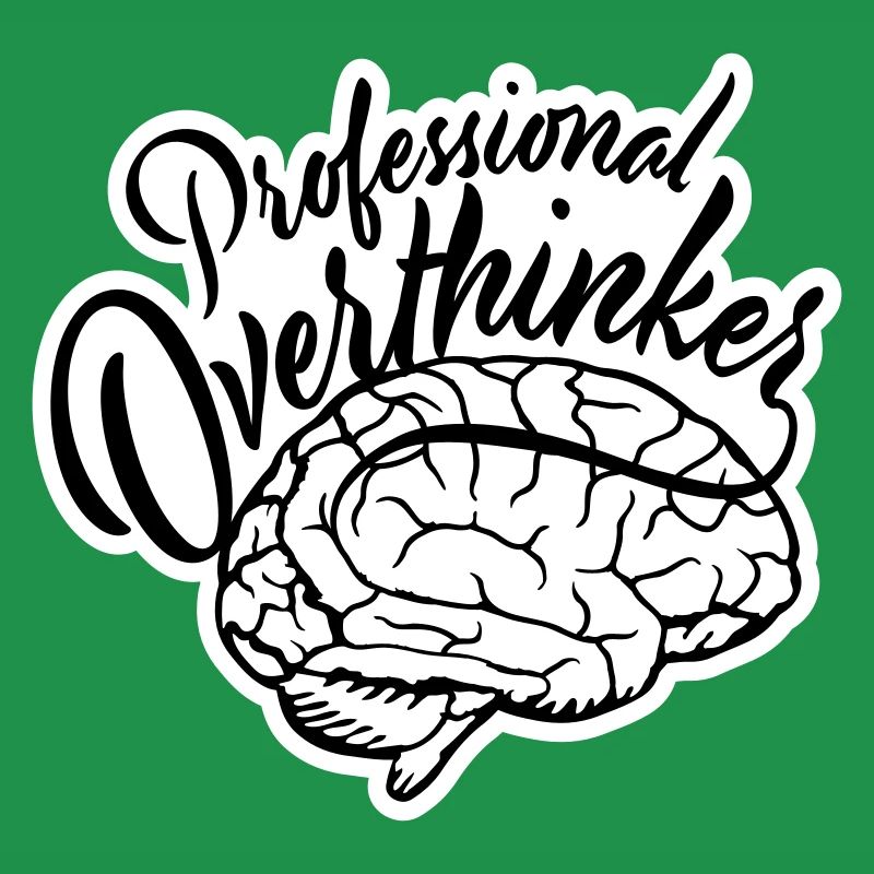 Professional Overthinker Funny Brooding Anxiety Logo