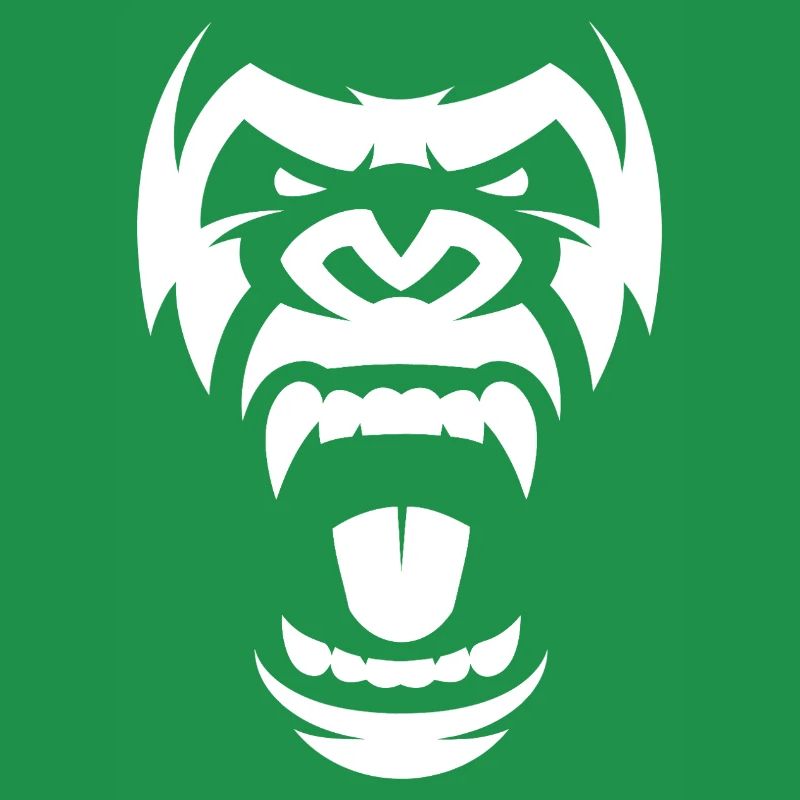 Aggressive Gorilla Silhouette