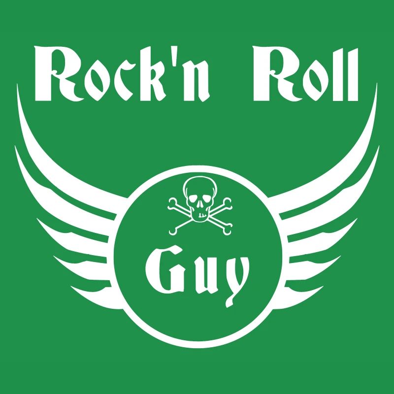 Guy Rock and Roll White Skull Wings