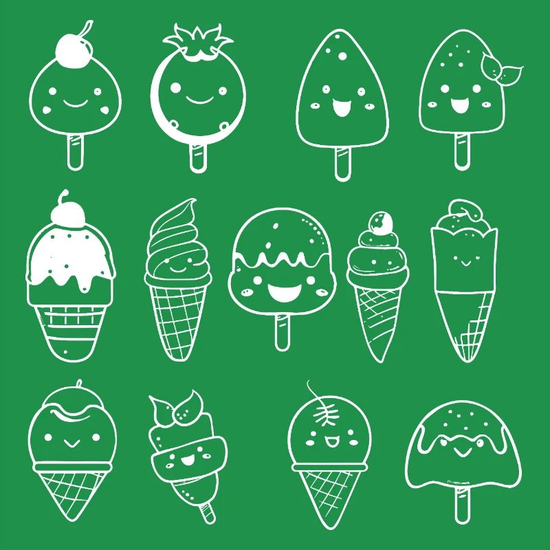 Eiscreme Sorten Comic Look