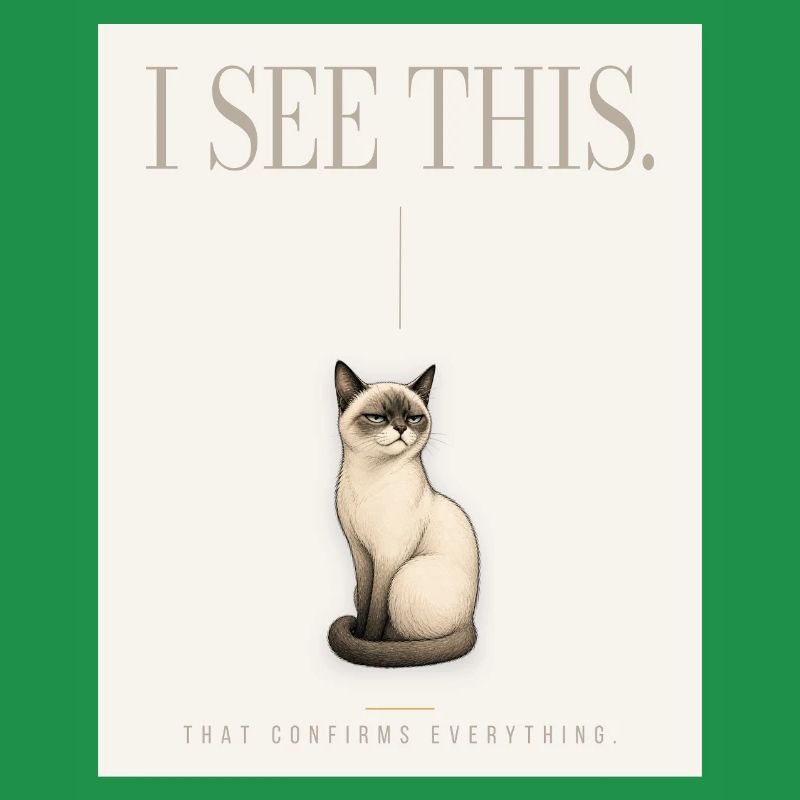 I SEE THIS. Noble Cat Introvert Meme Design