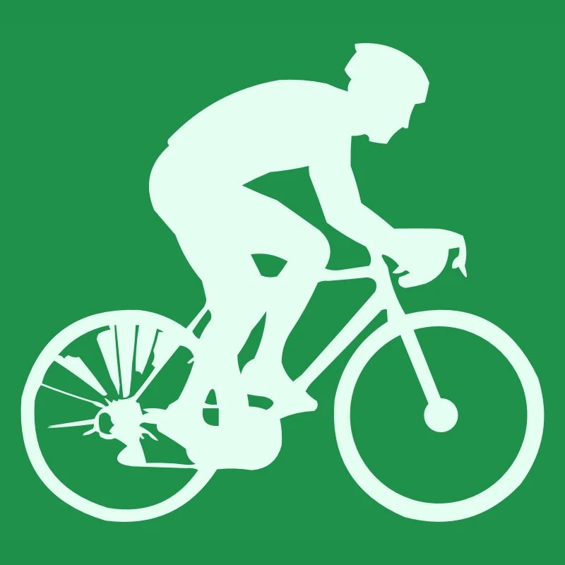 Cyclist Silhouette Mint