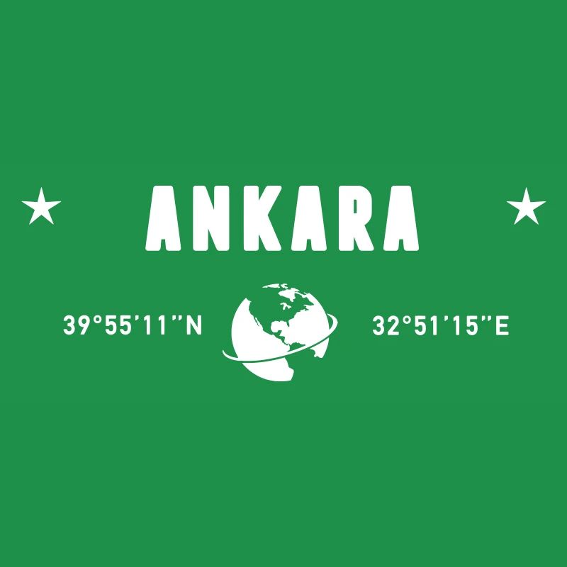 Ankara Turkey Coordinates Planet Earth White