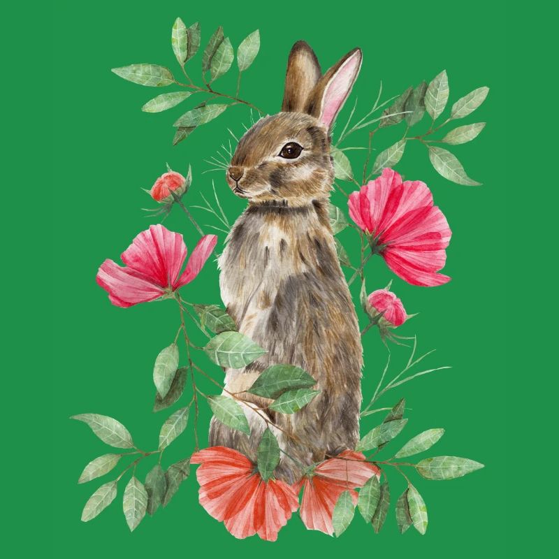 Lapin avec des fleurs