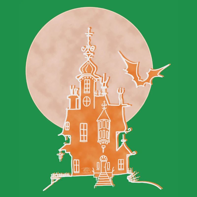 Castle, Boho Line Art Design, Series "Halloween"
