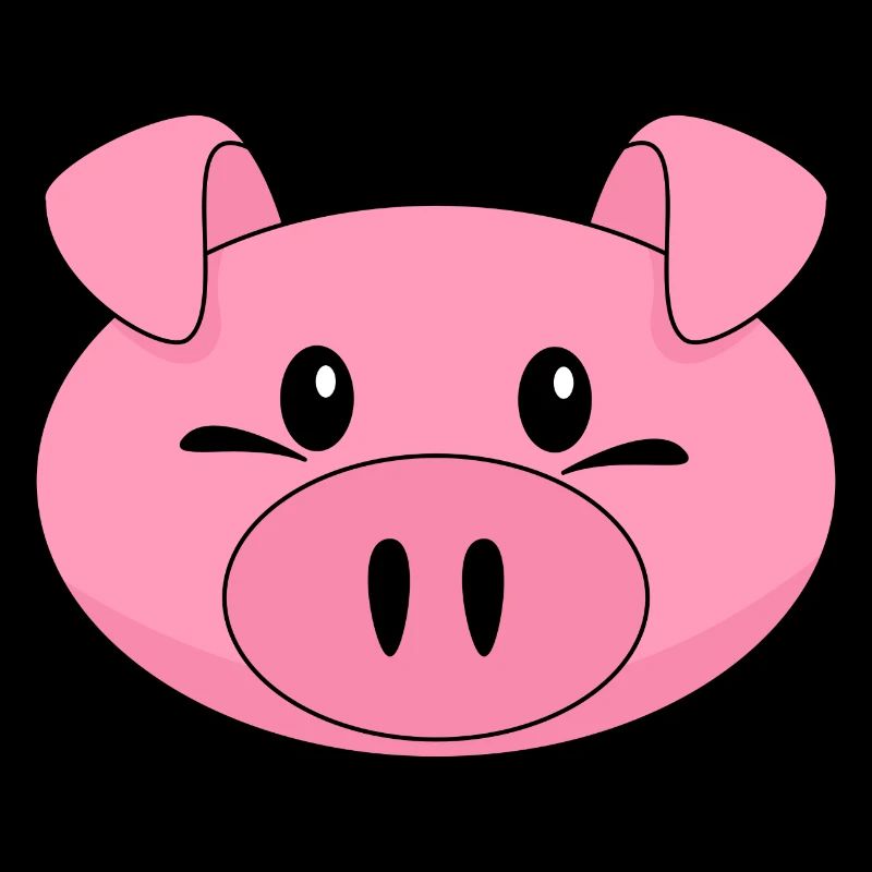 Pigs head pink funny