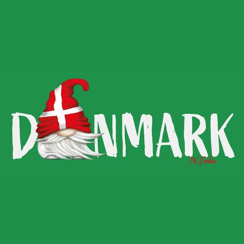 Danmark Lettrage Gnome Danemark Drapeau