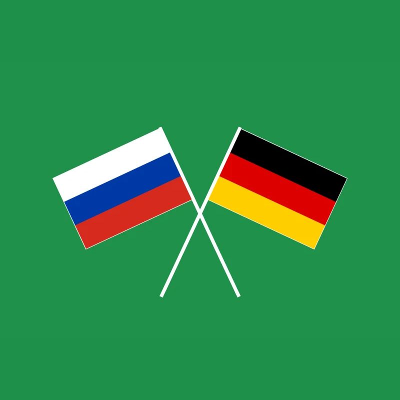 Russie allemagne traversé drapeau drapeau
