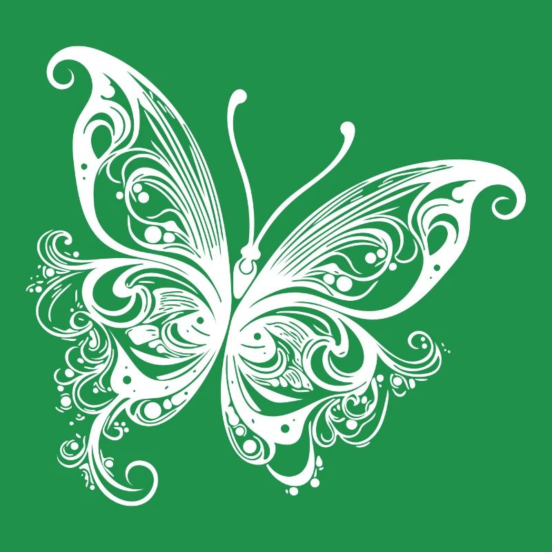 Dessin papillon de style lignes et points