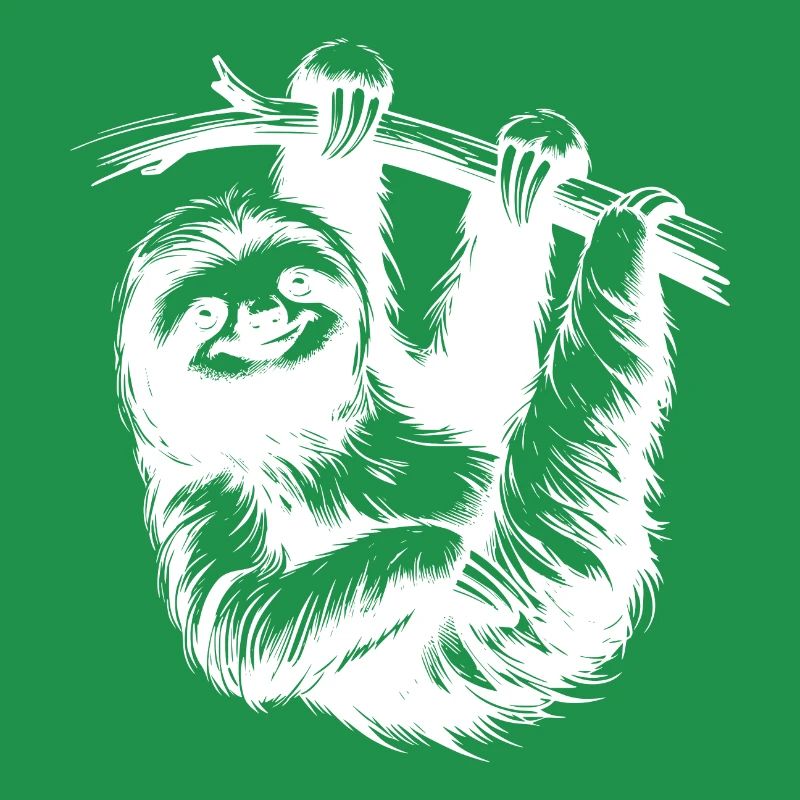 Cute Sloth Tree Pencil Drawing