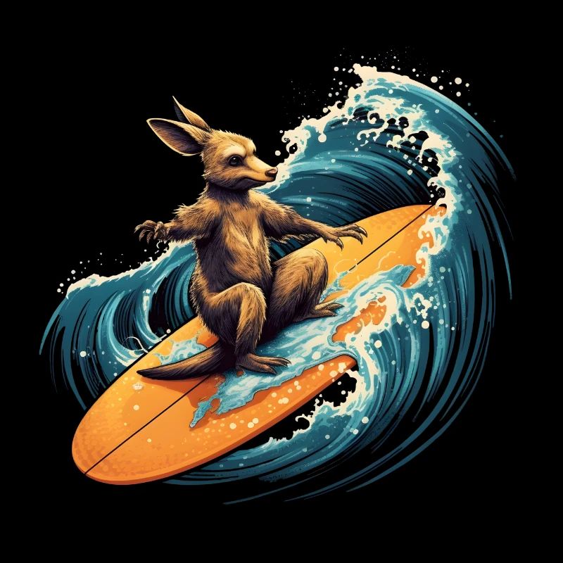 Kangourou surfeur