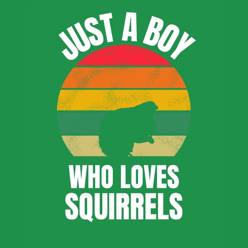 Retro Wald Tier Eichhörnchen Junge