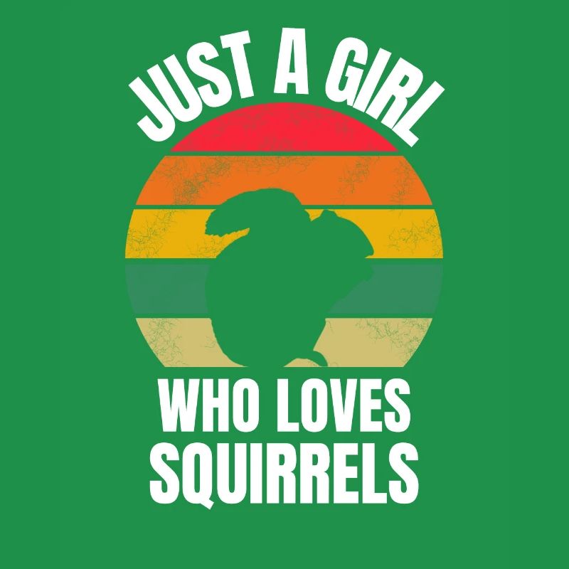 Waldbewohner Waldtier Mädchen Retro Eichhörnchen