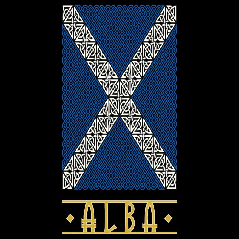 Schottische Flagge im Wikingerstil oder keltisches Piktenkreuz