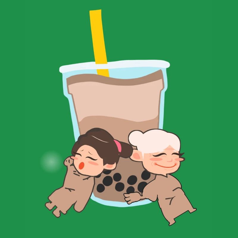 Zwei Mädchen mit Bubble Tea süss