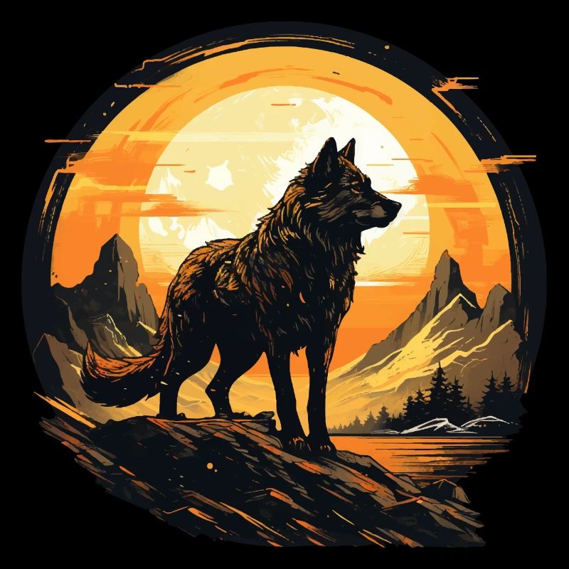 Geschenk Wikinger Wolf Krafttier Schamane Odin