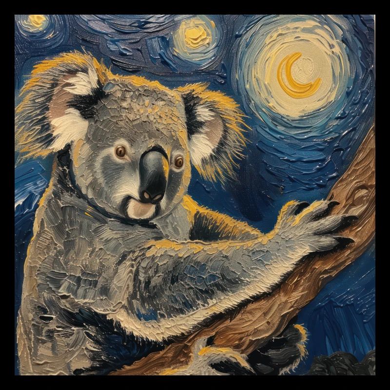 Koala, Van Gogh, nuit étoilée, cadeau