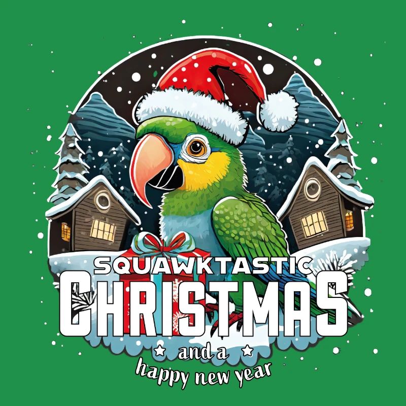Perroquet de Noël - squawktastic Noël