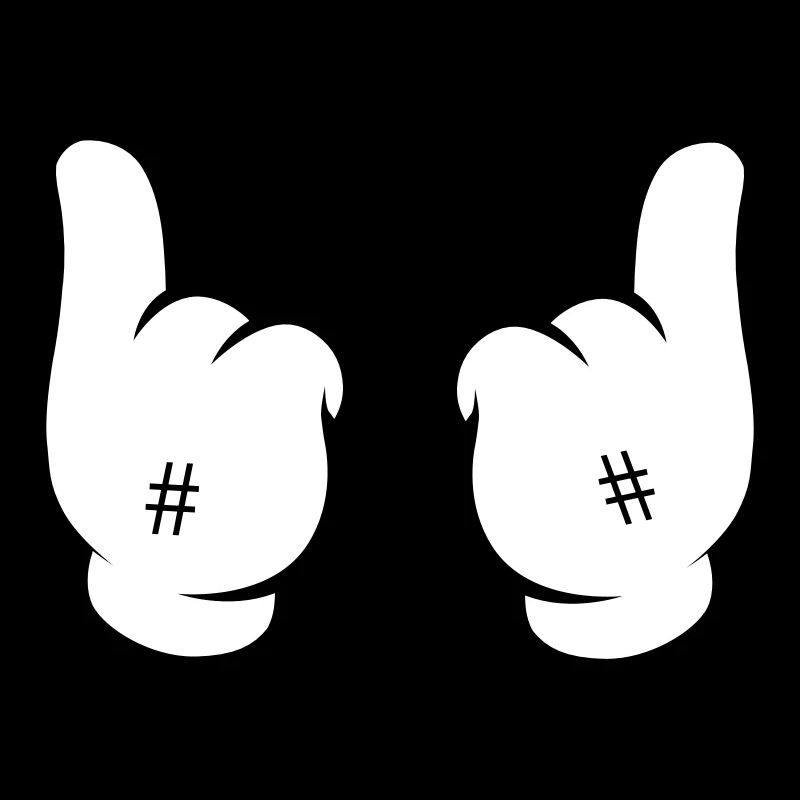 Comic Hand Hashtag Cool Style