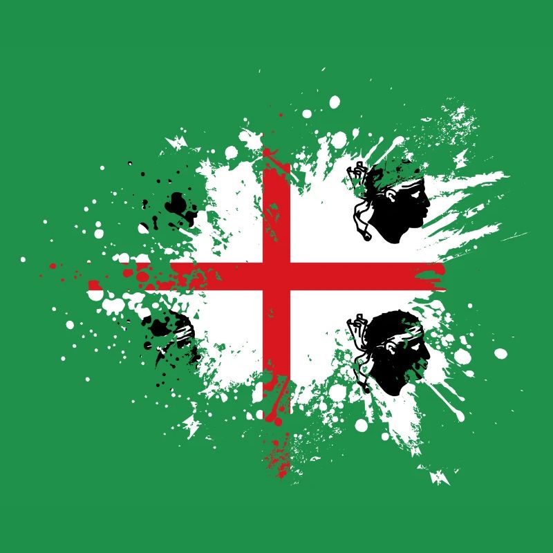 Sardaigne Drapeau Klecks Drapeau sarde Spritzer