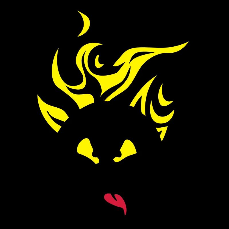 billiards cartoon face flame tongue fire
