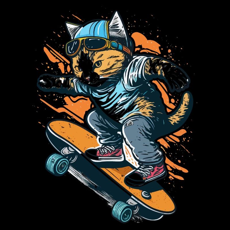 Cooler Katzen-Skate