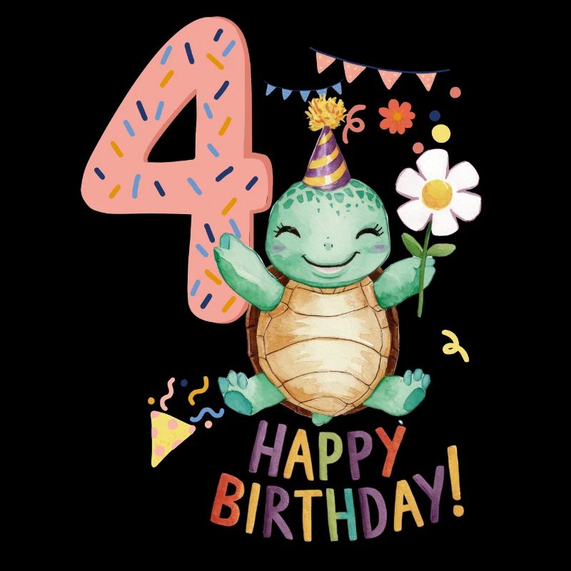 Child turtle 4 years 4th birthday