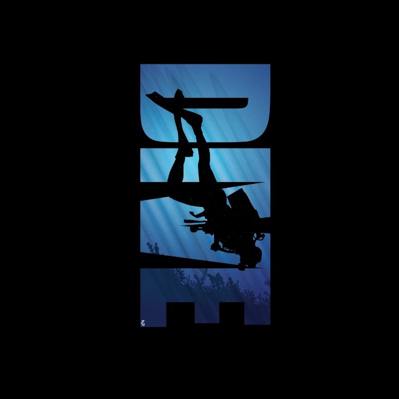 Dive Typography Underwater Scuba Diving Diver Gift
