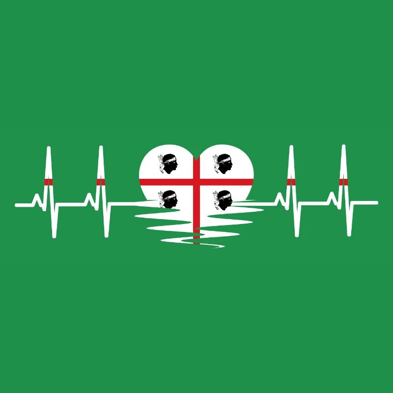 Sardaigne Drapeau Heartbeat Pulse Drapeau sarde