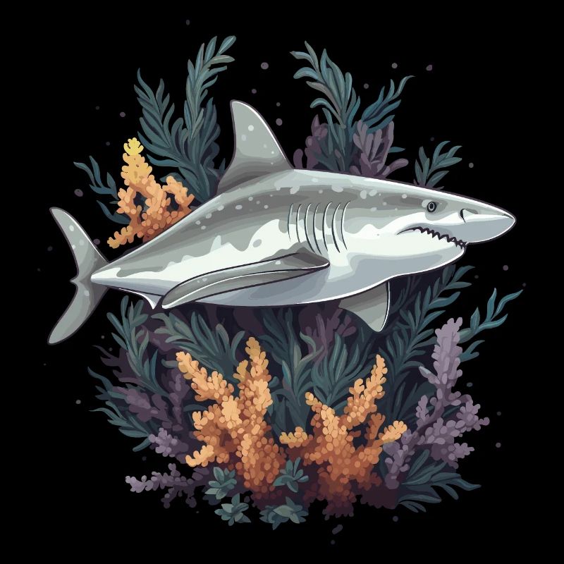 Great White Shark Fish Corals