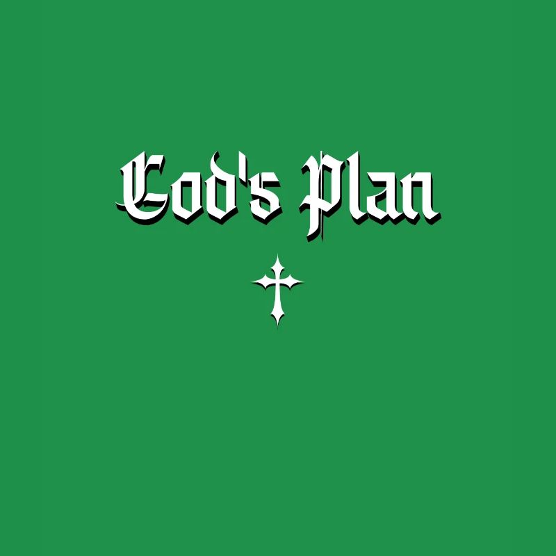 God's Plan in Gothic script with cross