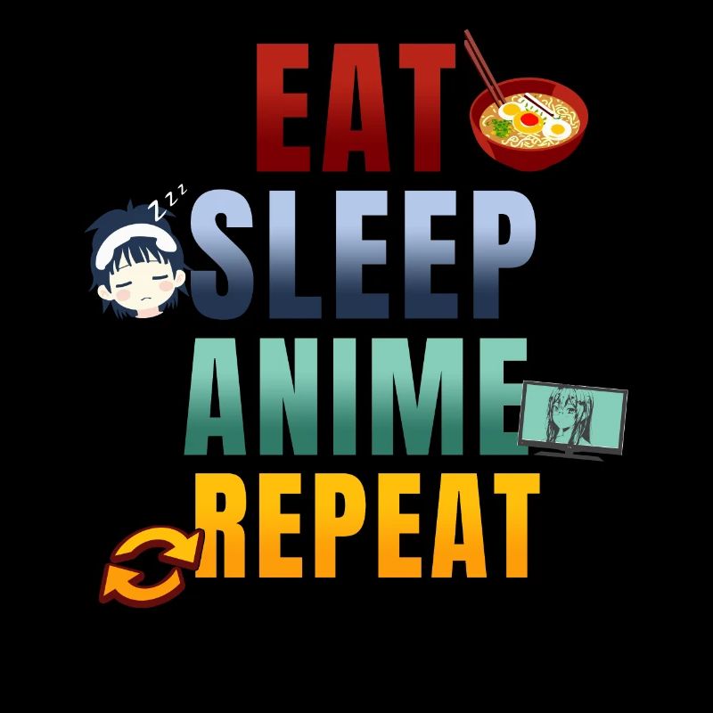 Manger Sommeil Anime Répéter Mignon Manga Animes