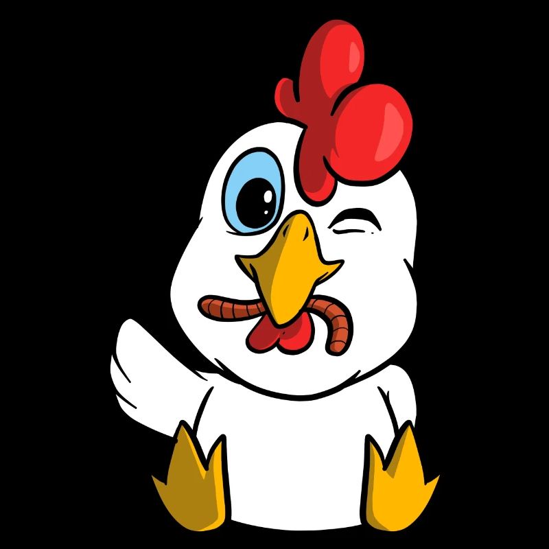 Poulet mignon avec ver