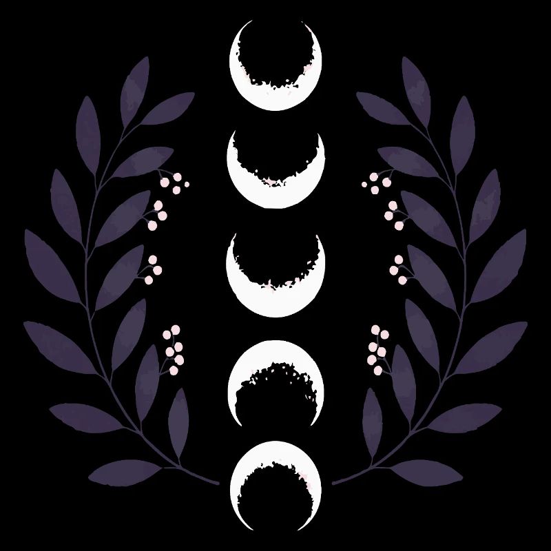 Phase de lune céleste BOHO Fleurs sauvages Zodiaque Sorcière