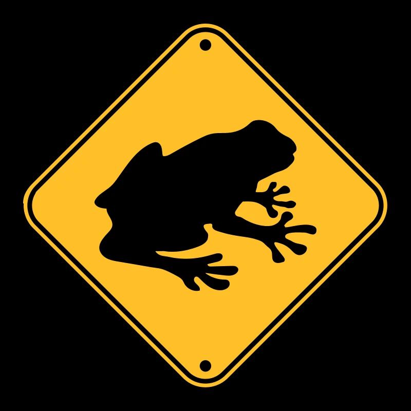 caution frog shield warning warning zon