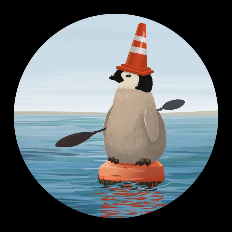 Penguin works as a buoy