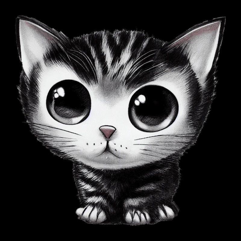 tiny cat drawn