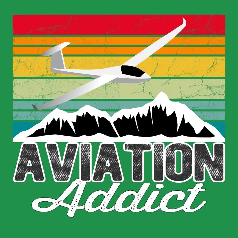 Aviation Addict Sunset - Vintage Geschenk Pilot
