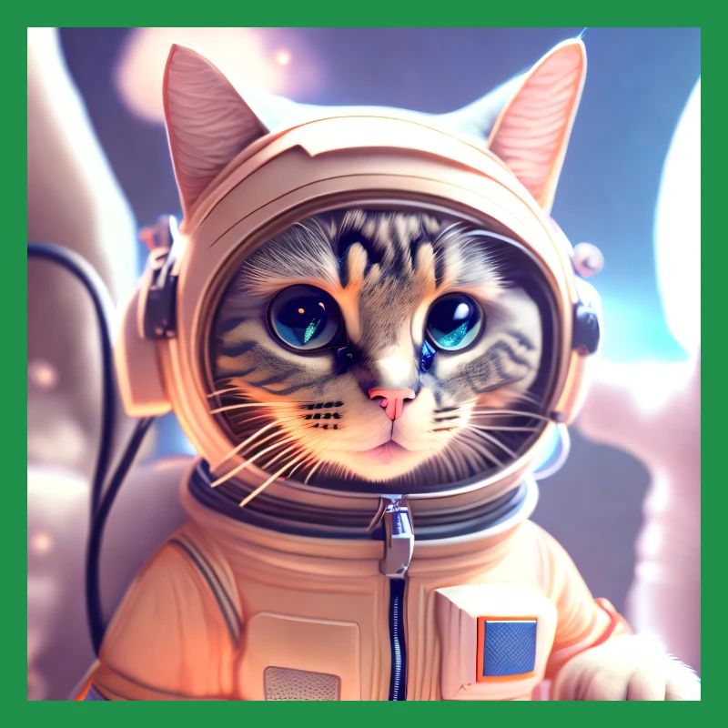 Chat astéonaute dans l’espace