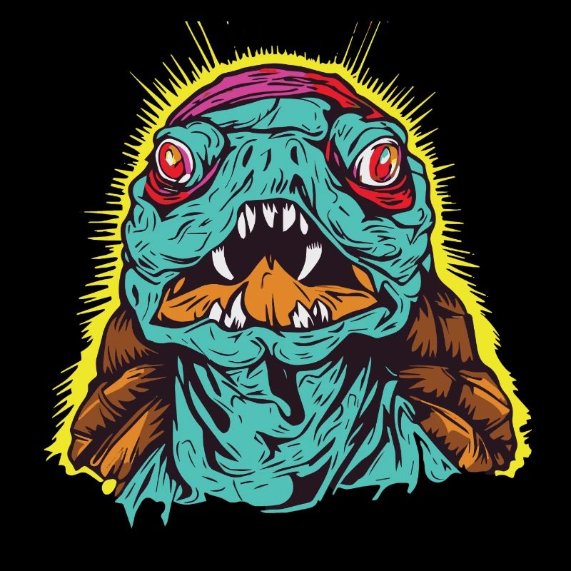 Horror Scary Zombie Vintage Turtle