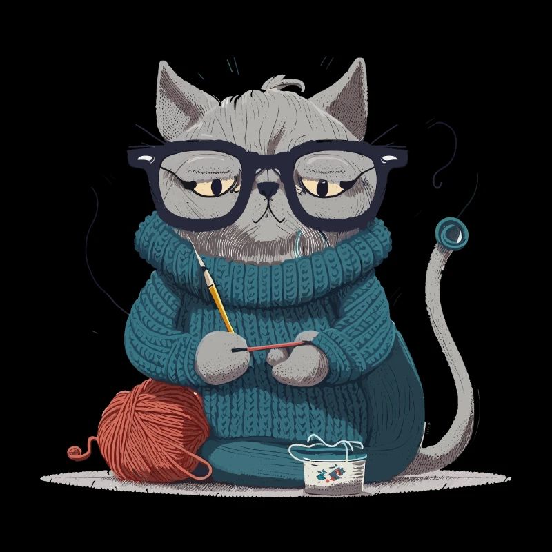 Knitting Cat