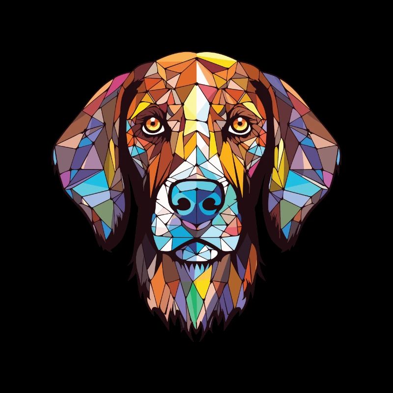 Slovak Rough Haired Pointer Dog Breed Watercolor