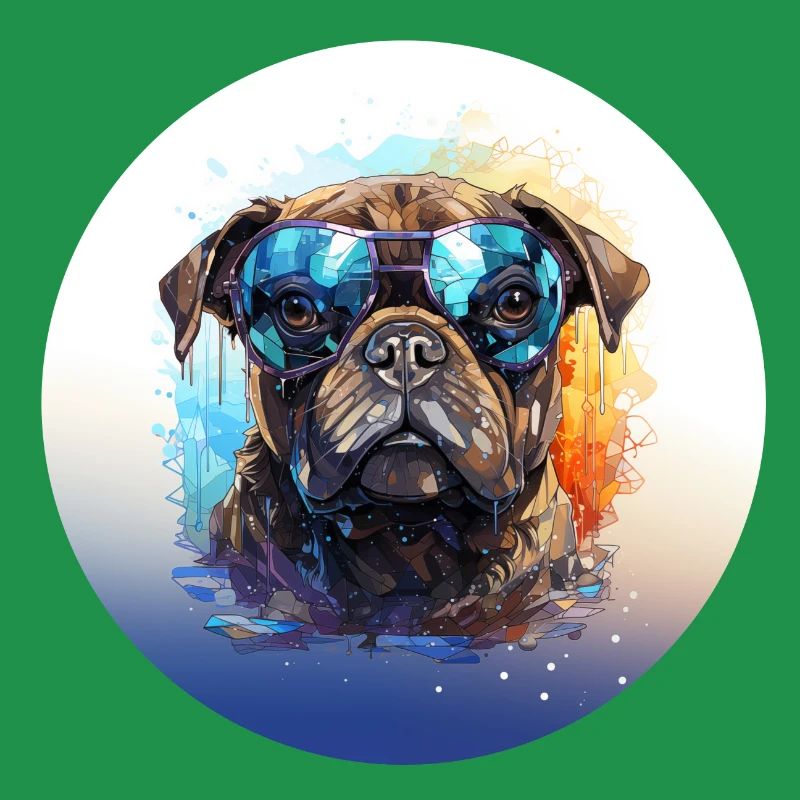 Mops mit Sonnenbrille