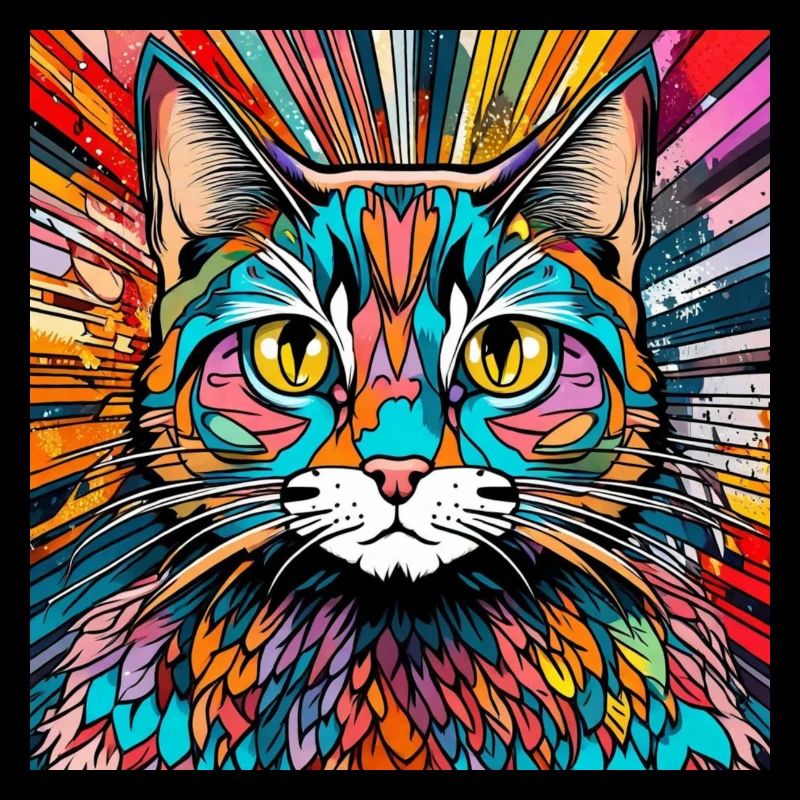 Tête de Chat Chat Chat Coloré