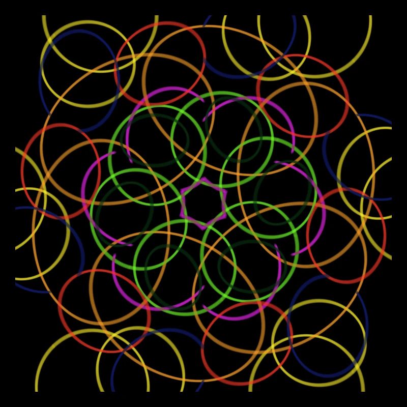 Circles on a black background